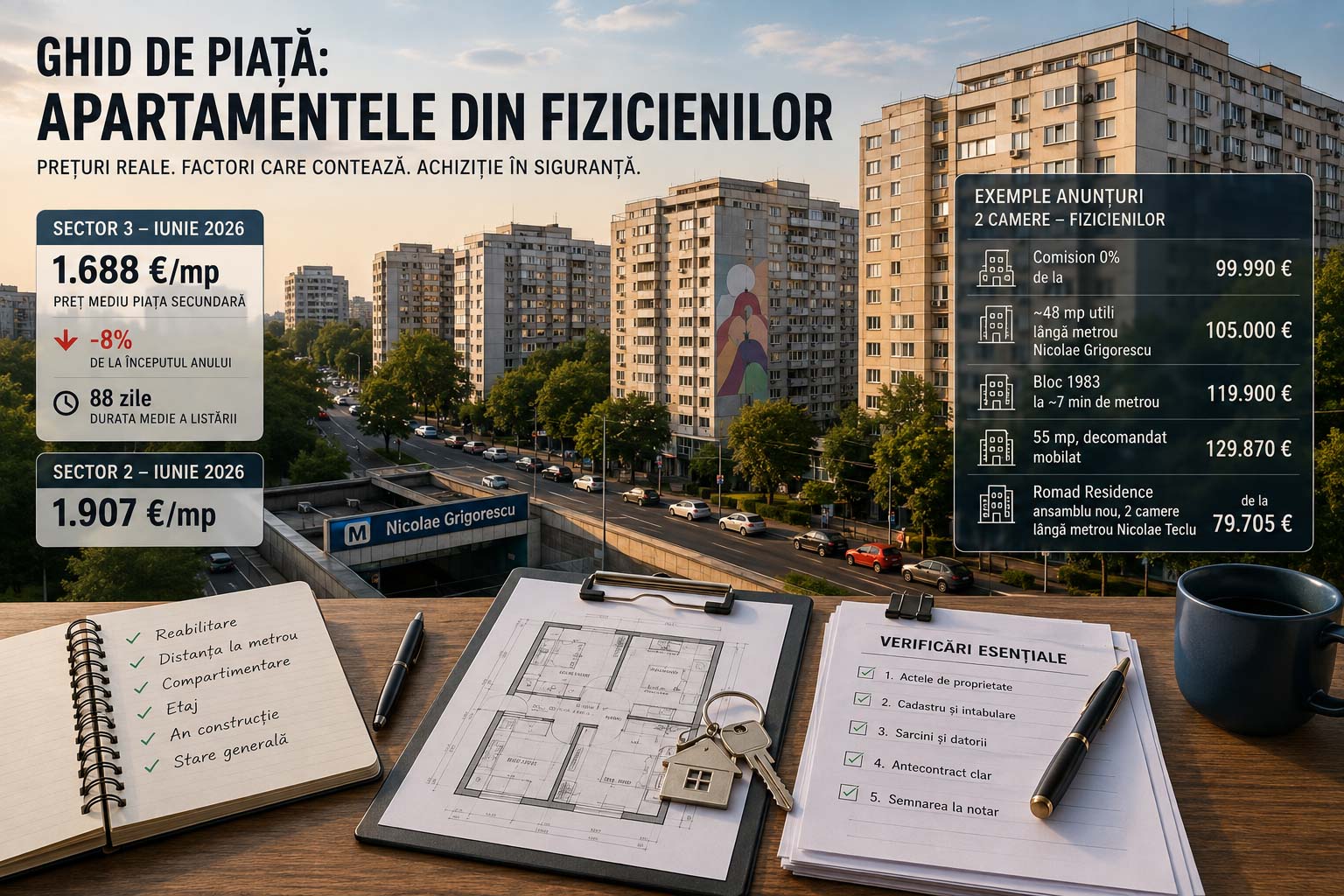 Blocuri de locuințe în zona Fizicienilor, subzonă din Titan, Sectorul 3 București