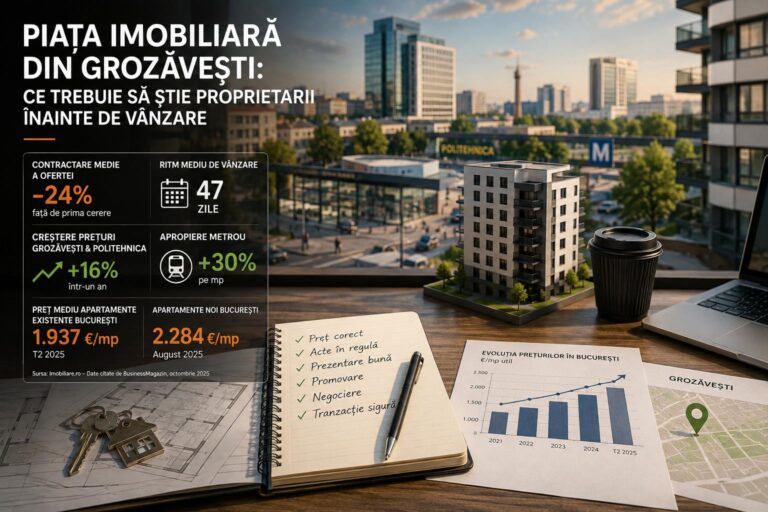 Blocuri de locuințe în zona Grozăvești, Sectorul 6 București, în apropierea Politehnicii și a metroului