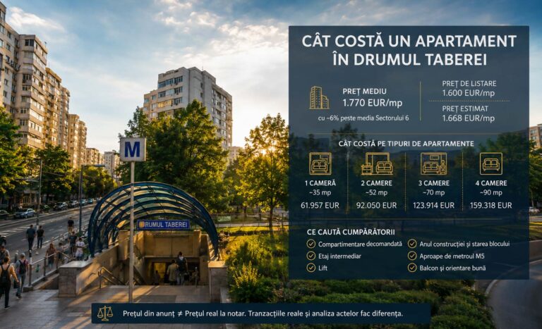 Blocuri de locuințe în cartierul Drumul Taberei din Sectorul 6, București, zonă deservită de metroul M5