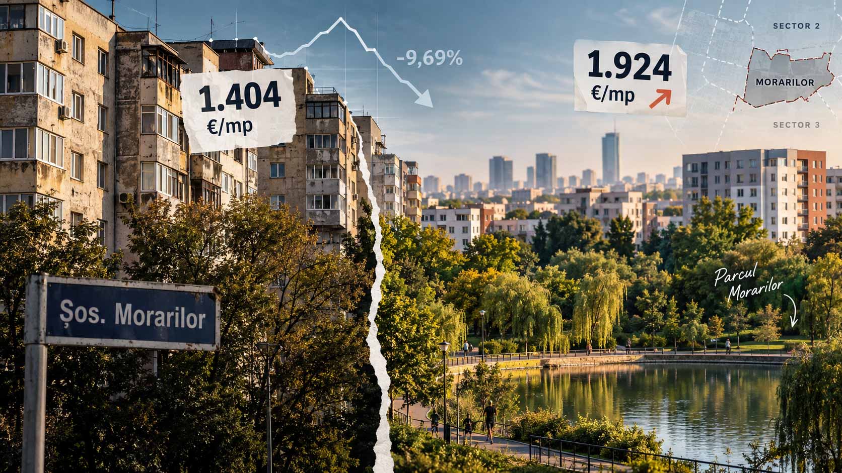 Piața apartamentelor din zona Morarilor, cartierul Pantelimon, Sectorul 2 al Bucureștiului, în 2026, cu un preț mediu cerut de 1.404 de euro pe metru pătrat pe Șoseaua Morarilor, sub media cartierului de 1.520 și mult sub media sectorului de 1.924 de euro pe metru pătrat.