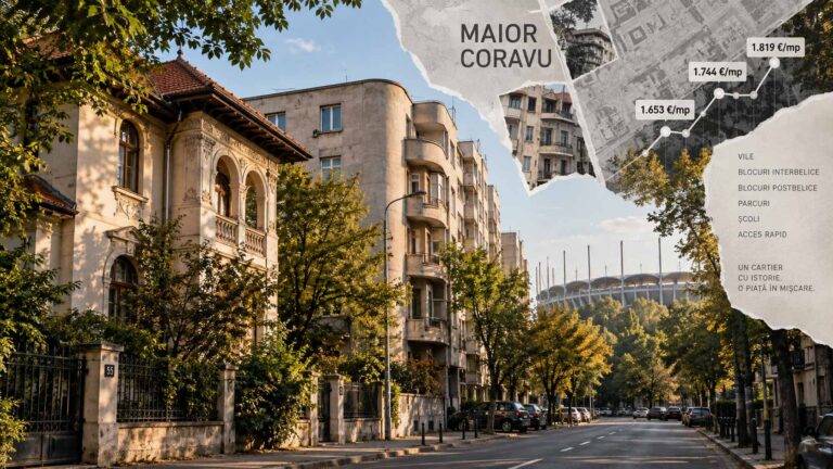 Maior Coravu, prețuri apartamente în cartierul Vatra Luminoasă, Sectorul 2 al Bucureștiului, în 2026, cu o medie de 1.744 de euro pe metru pătrat și diferențe între străzi de la 1.188 la 2.861 de euro pe metru pătrat.