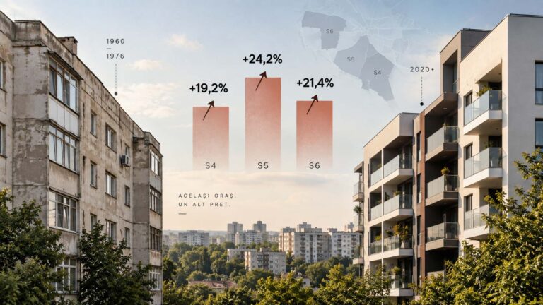 Blocul nou în Sectoarele 4, 5 și 6 ale Bucureștiului: în anunțurile publicate direct de proprietari, blocurile construite din 2020 încoace au cerut cu 19,2%, 24,2% și 21,4% mai mult pe metru pătrat decât cele din 1960–1976.