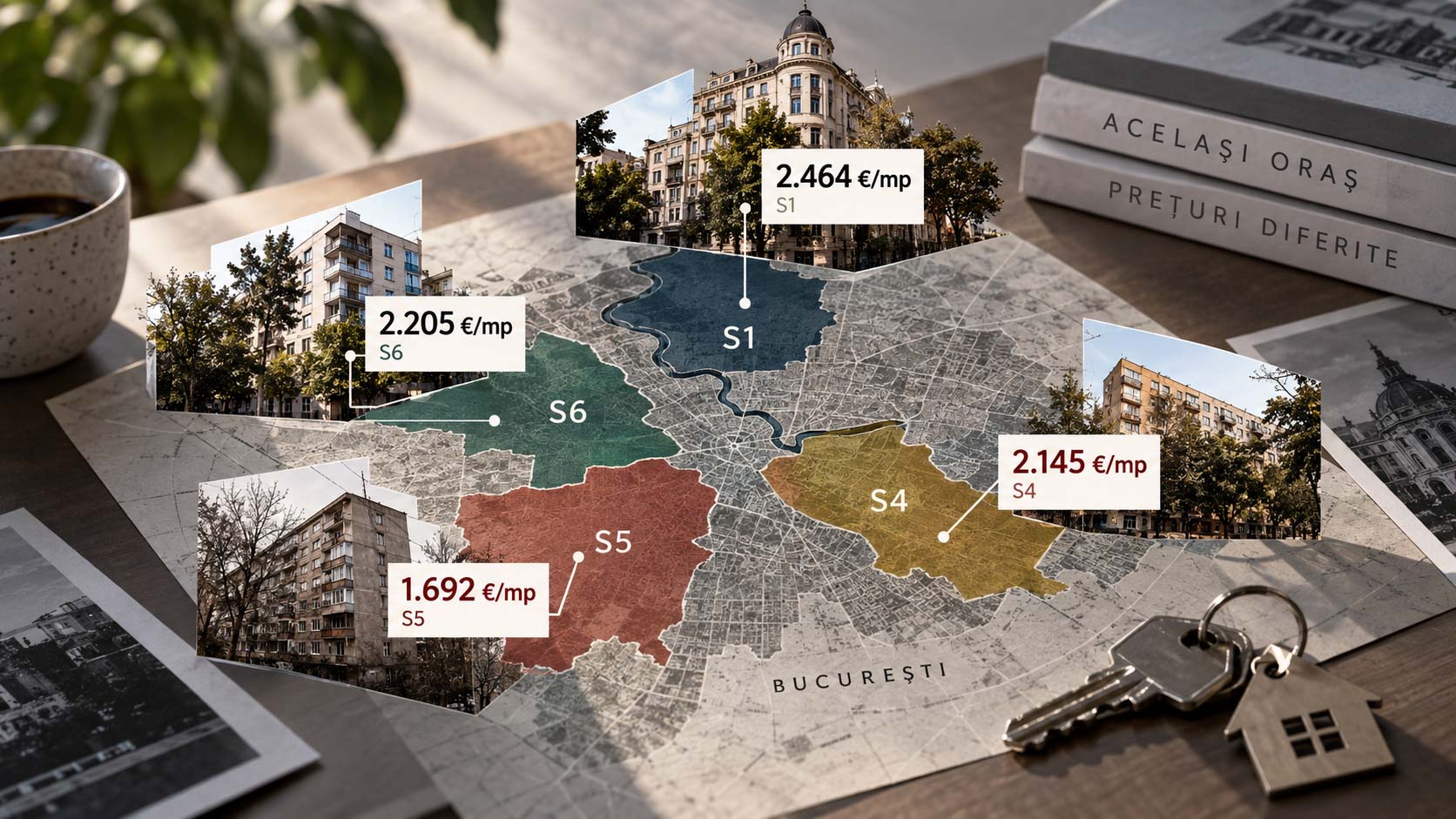 Radiografia anunțurilor de garsoniere publicate direct de proprietari în Sectoarele 1, 4, 5 și 6 ale Bucureștiului, cu prețul median cerut de 2.464 de euro pe metru pătrat în Sectorul 1 și 1.692 de euro în Sectorul 5, cel mai accesibil dintre cele patru.