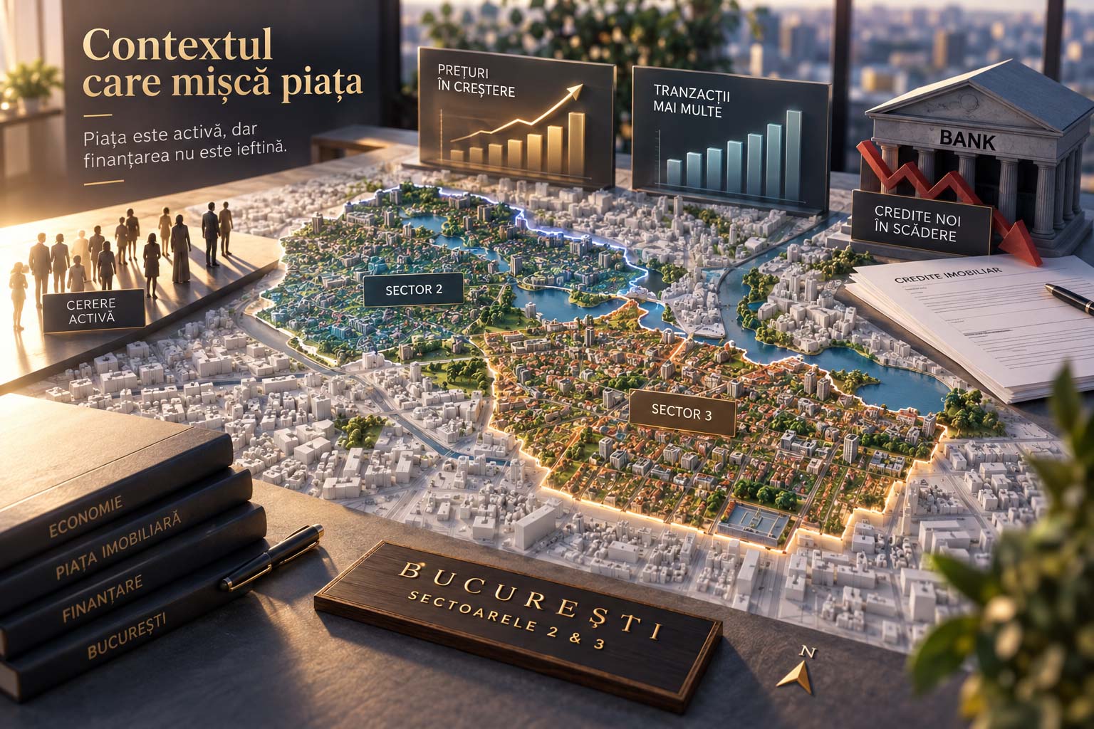 Contextul pieței imobiliare din București în 2026: prețuri cerute în creștere, tranzacții mai multe, dar credite noi mai puține și dobânzi ridicate