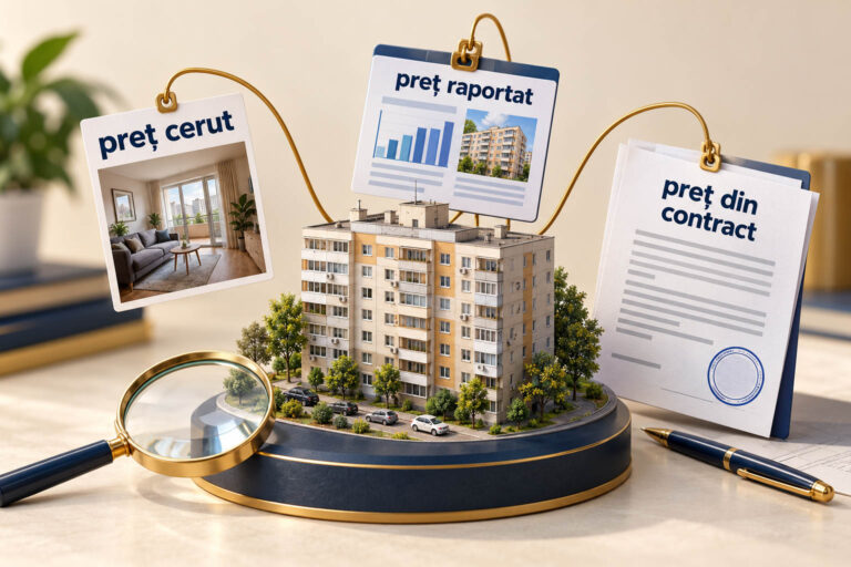 Cele trei prețuri ale aceluiași apartament: prețul cerut în anunț, valoarea din setul de vânzări încheiate și prețul din contractul notarial, cu ce măsoară fiecare.