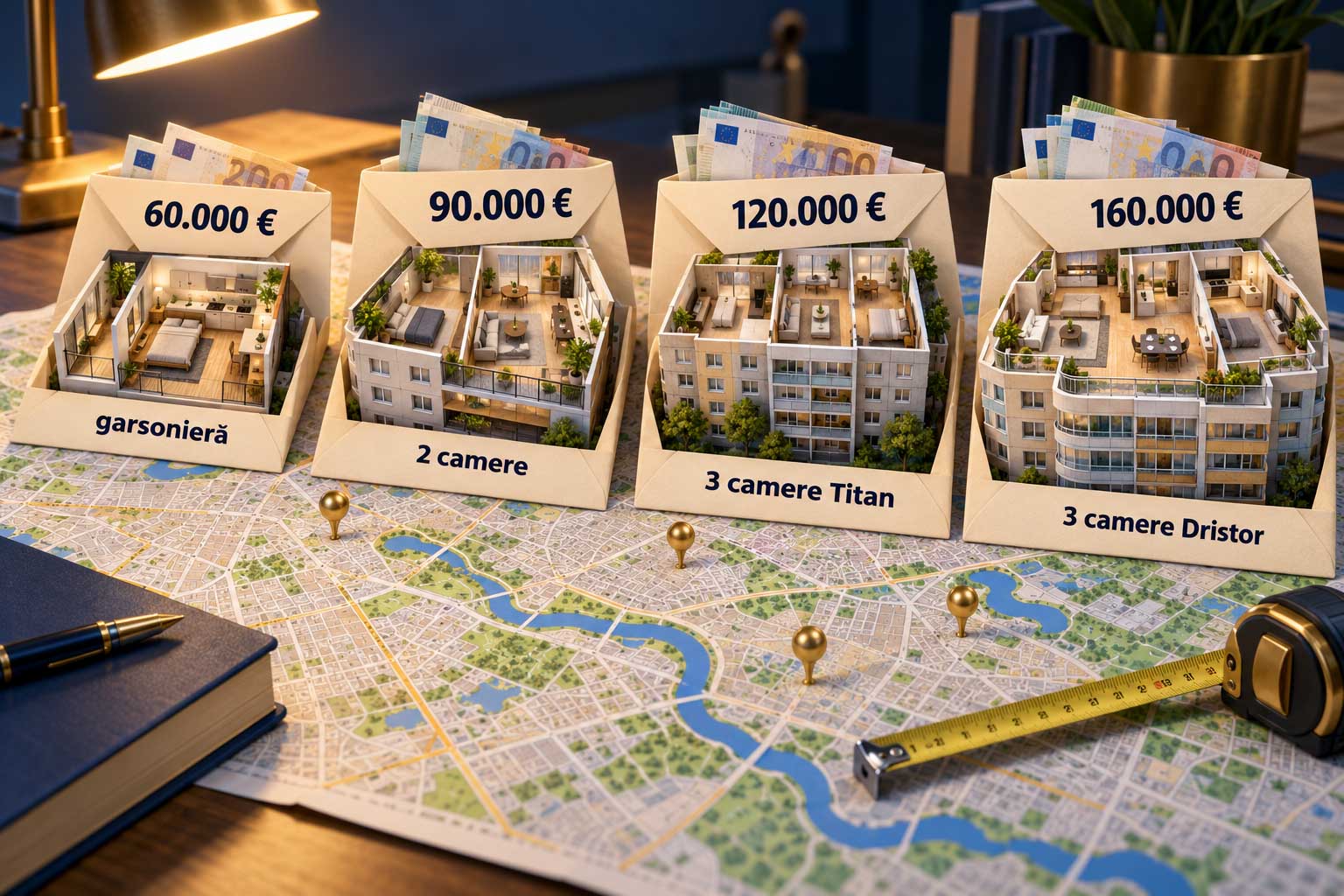 Ce apartament cumperi în Sectoarele 2 și 3 cu 60.000, 90.000, 120.000 și 160.000 de euro, după prețurile de vânzare din 2025-2026: de la o garsonieră de 30 mp la un 3 camere în Dristor.