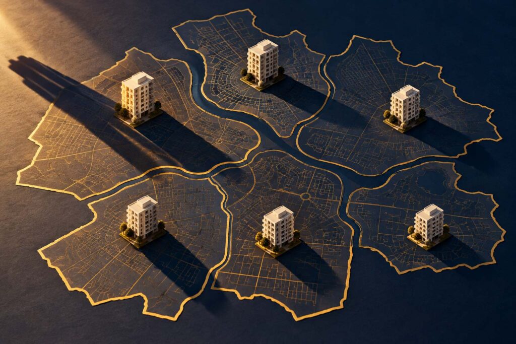 Ilustrație despre prețul aceluiași apartament în cele șase sectoare ale Bucureștiului