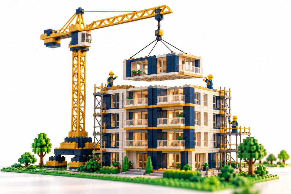Ilustrație despre apartamentele în bloc nou din Metalurgiei